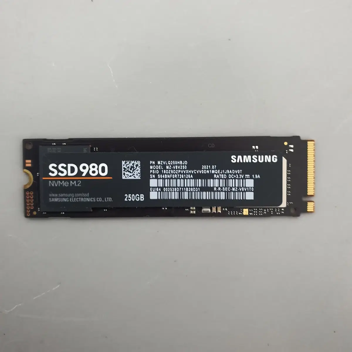 [무료배송] 중고 삼성전자 980 M.2 NVMe 250GB SSD