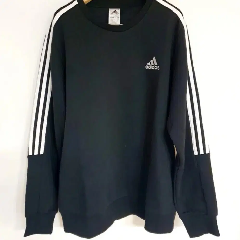 아디다스 adidas 삼선 약기모 맨투맨 티셔츠-블랙(XL,2XL