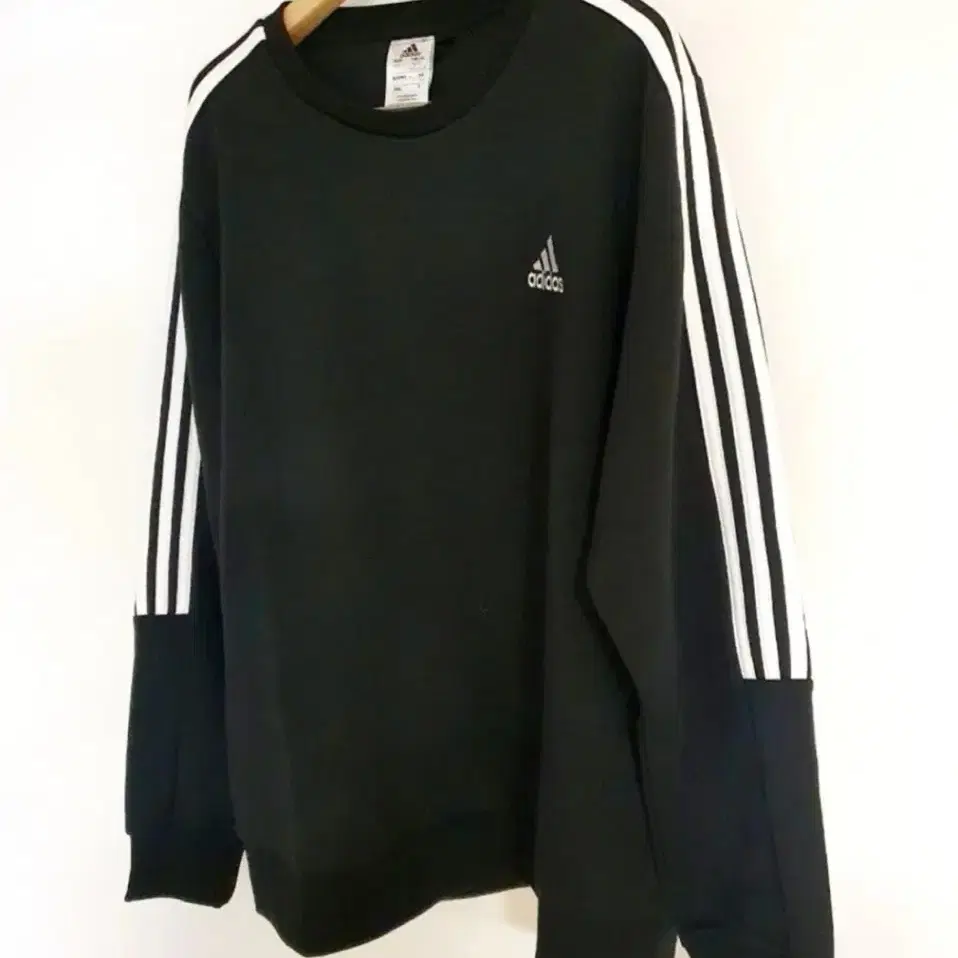 아디다스 adidas 삼선 약기모 맨투맨 티셔츠-블랙(XL,2XL