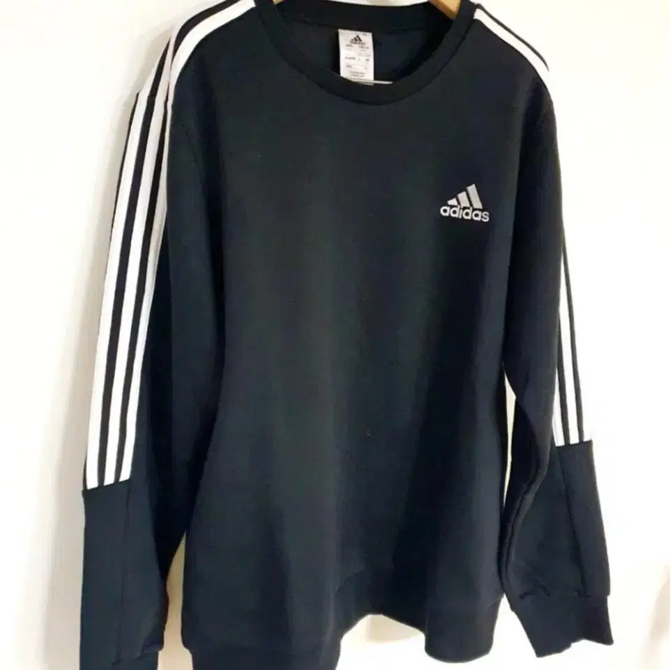 아디다스 adidas 삼선 약기모 맨투맨 티셔츠-블랙(XL,2XL