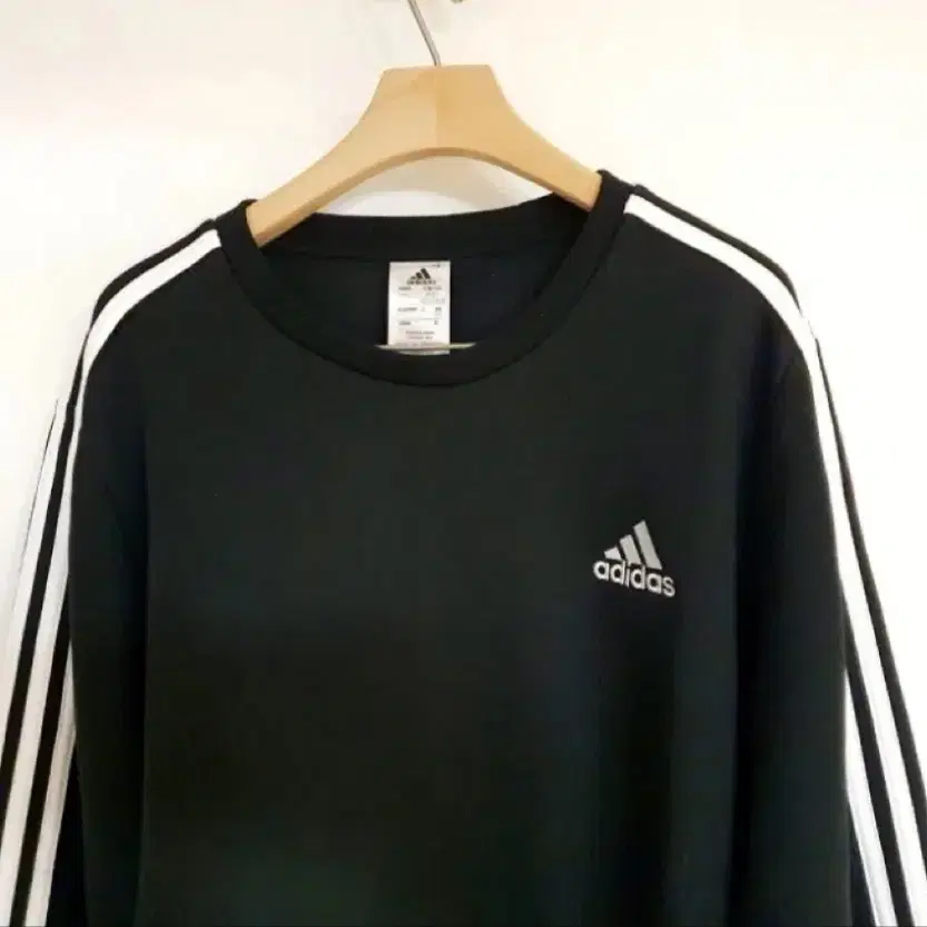 아디다스 adidas 삼선 약기모 맨투맨 티셔츠-블랙(XL,2XL