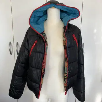 도둑 일기 일본풍 패턴 리버서블 패딩 자켓 여성용 S사이즈