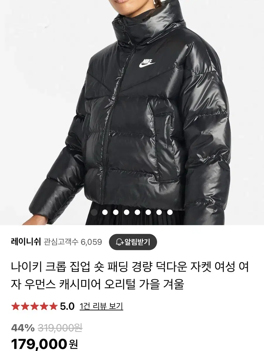 나이키 세미유광 숏패딩s