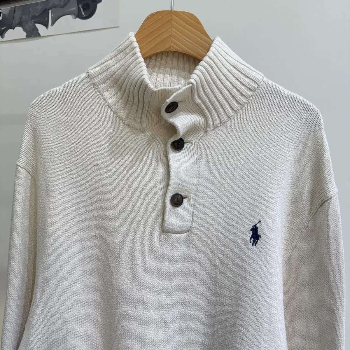 POLO RALPH LAUREN 화이트 목폴라니트