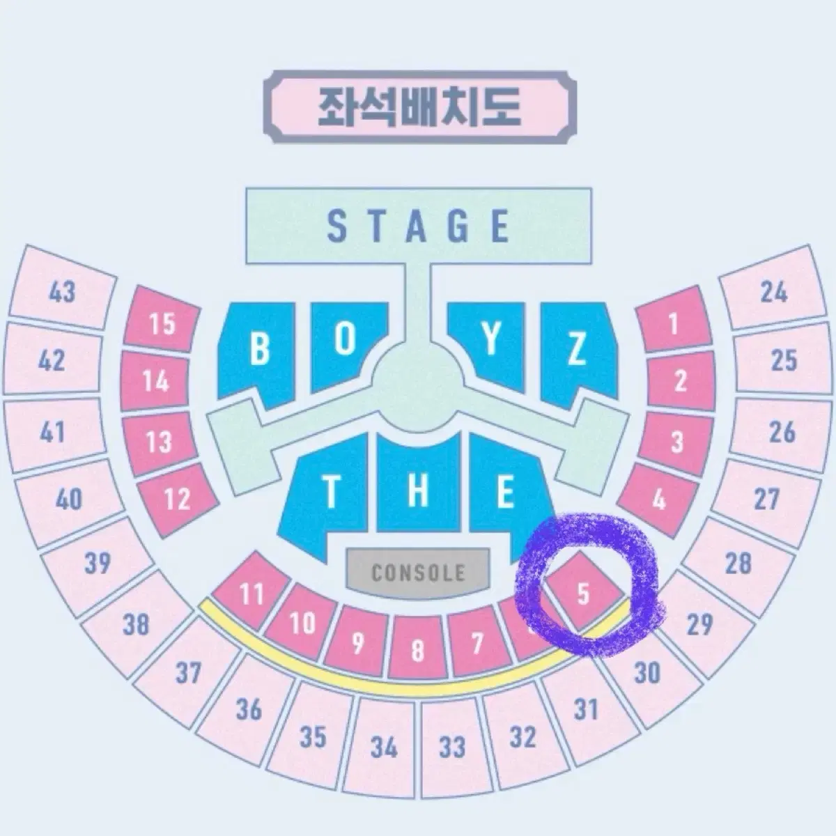 First Concert 1/31 the boyz Concert 1st floor, Zone 5 fan con wts sell Torokko 4th row