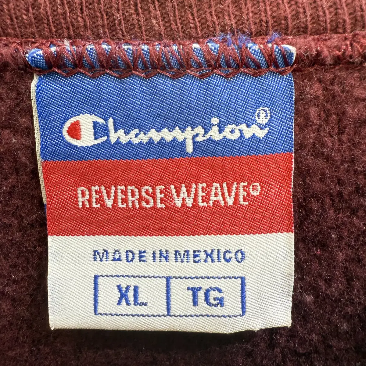 CHAMPION REVERSE WEAVE 버건디 맨투맨