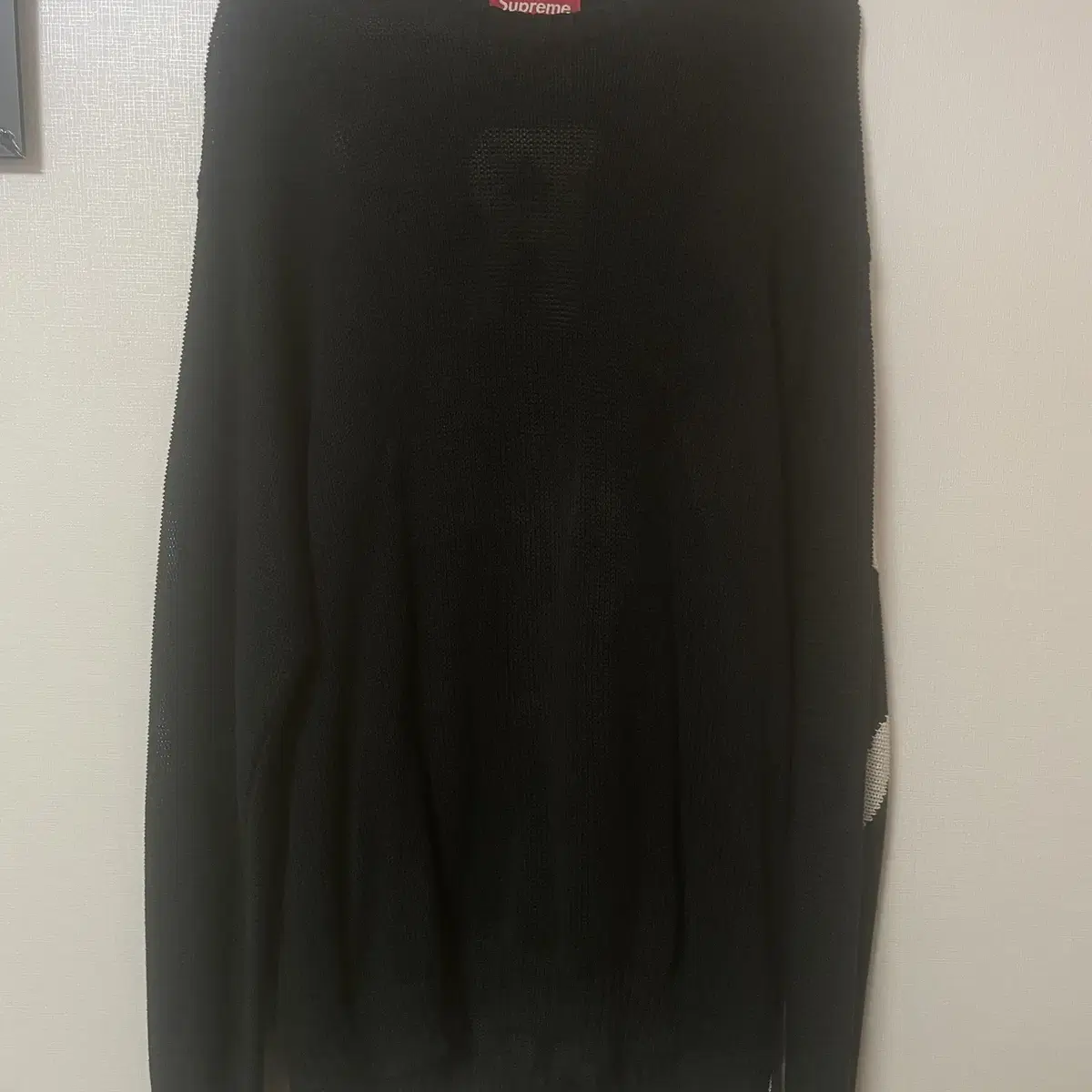 supreme 백로고 스웨터 블랙 20ss l size