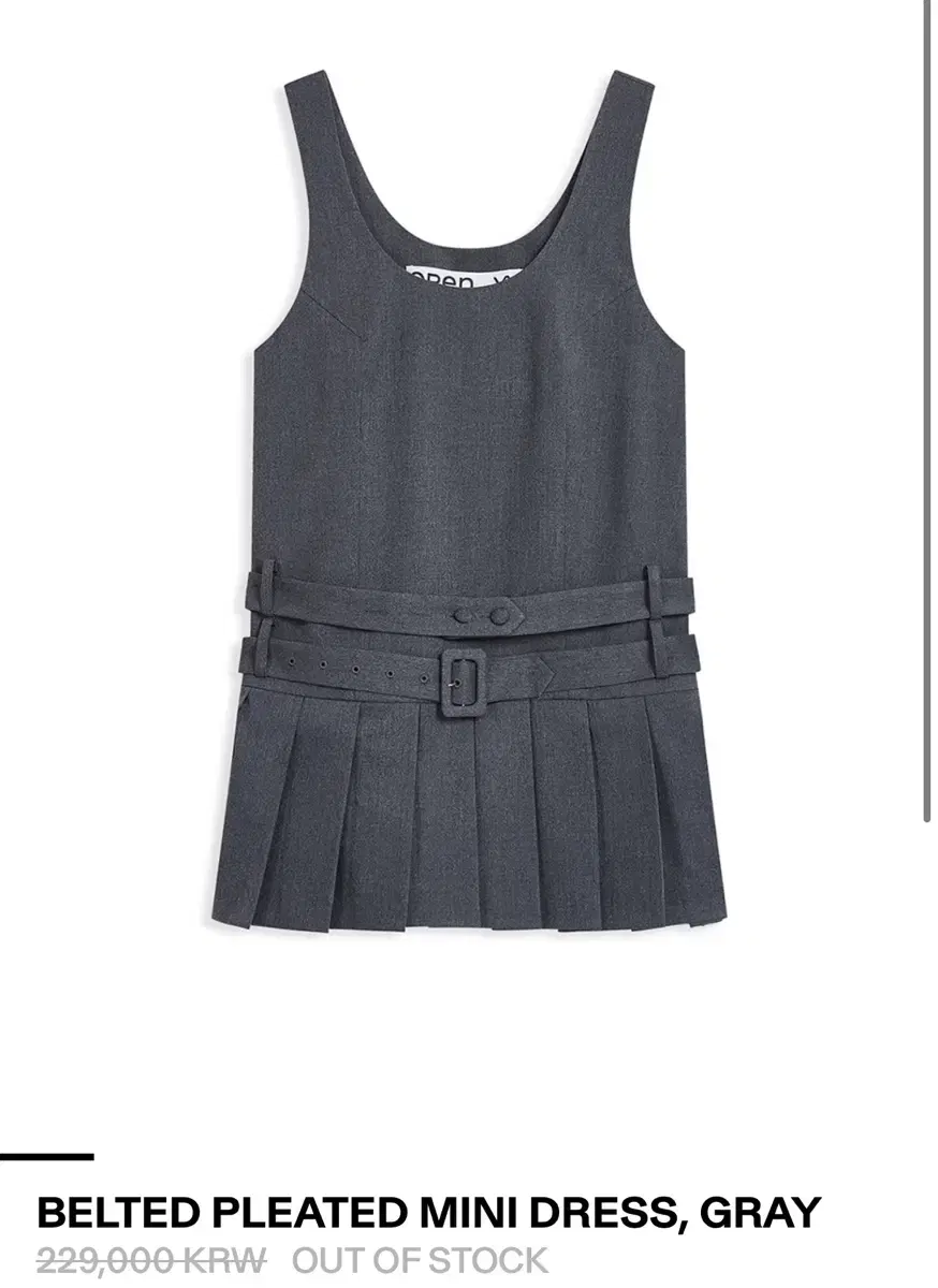 오픈와이와이 BELTED PLEATED MINI DRESS 플리츠 원피스