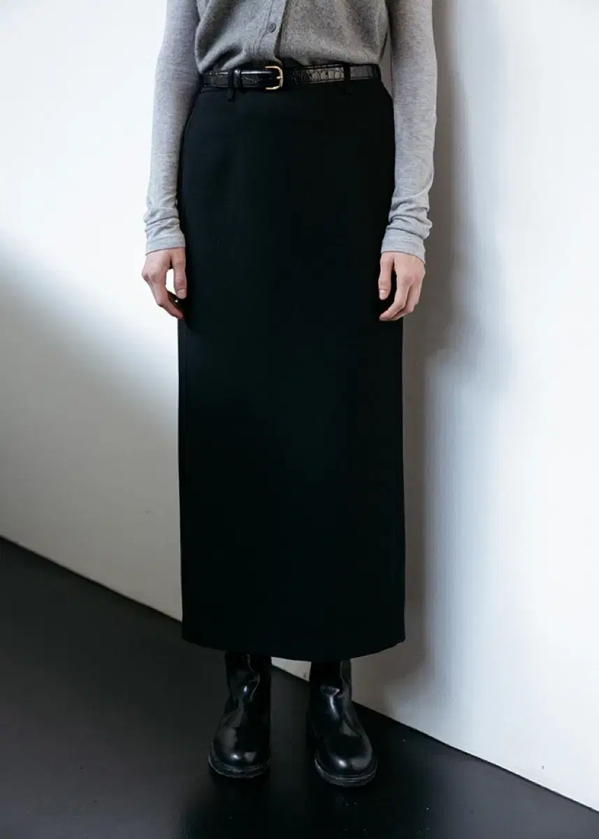 르917 Twill Straight Skirt 블랙 36사이즈