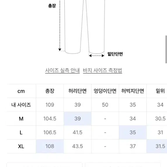 위캔더스 워크 데님 팬츠 M 팝니다