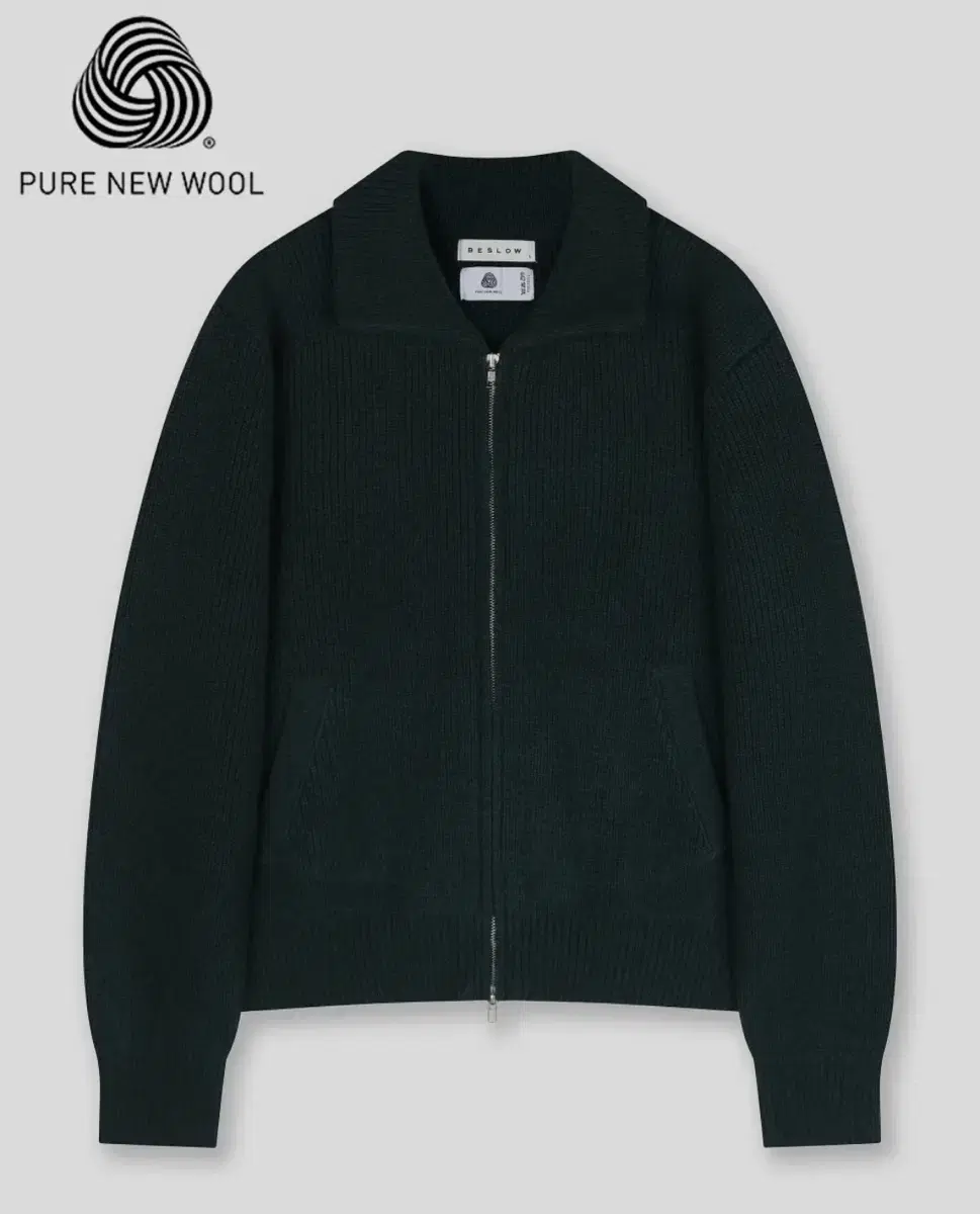 비슬로우(SHETLAND WOOL WIDE COLLAR ZIP-UP KN