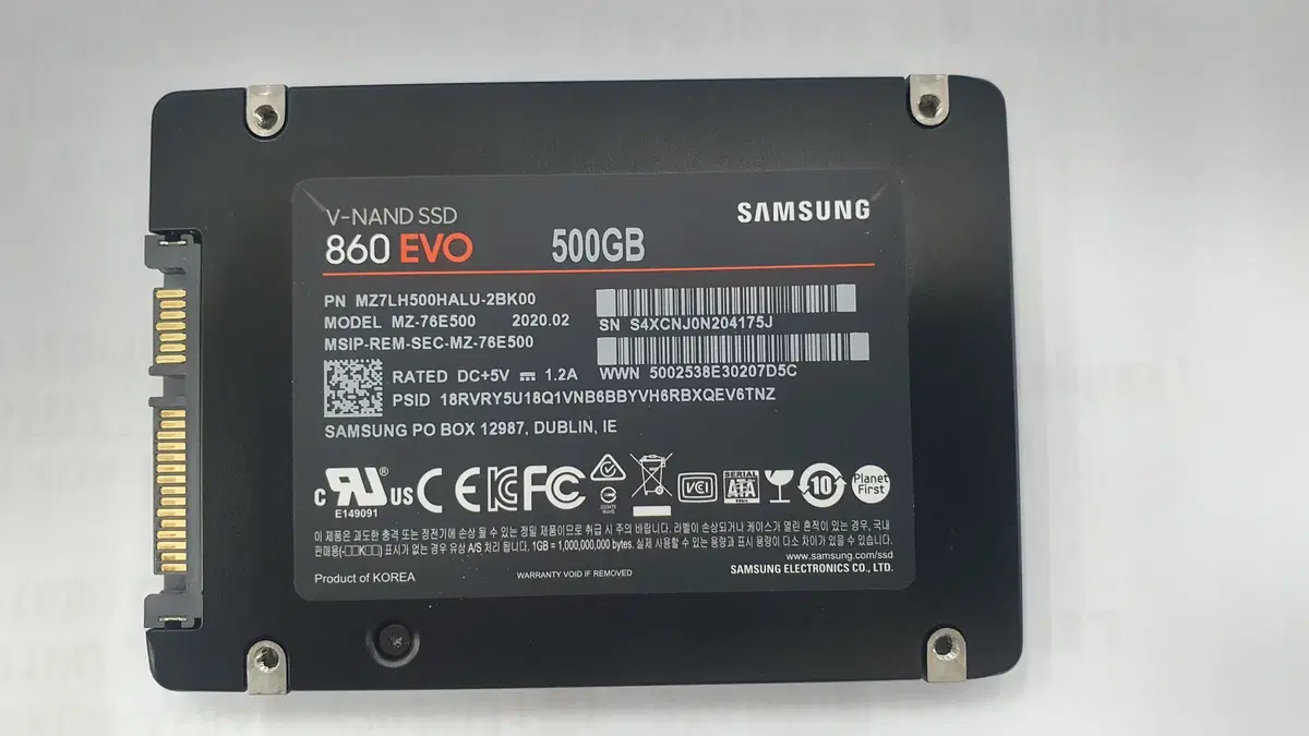 삼성,860 EVO 500GB , PM981a NVME 512gb