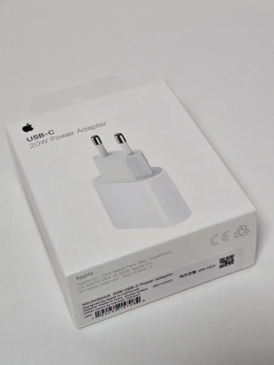 Apple 정품 20W USB-C 전원 어뎁터 아이폰 충전기