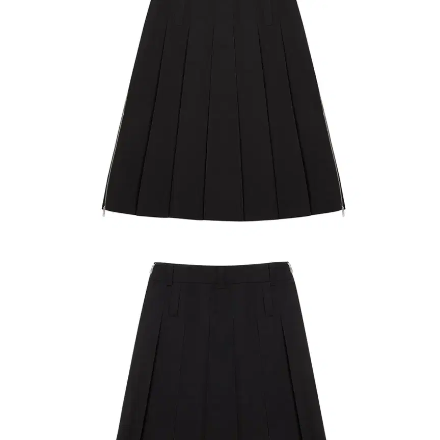 LCDC side zips pleated midi skirt