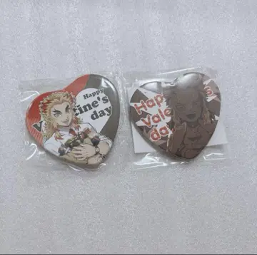 귀멸의 칼날 키메츠 학원 발렌타인 하트 모양 캔배지