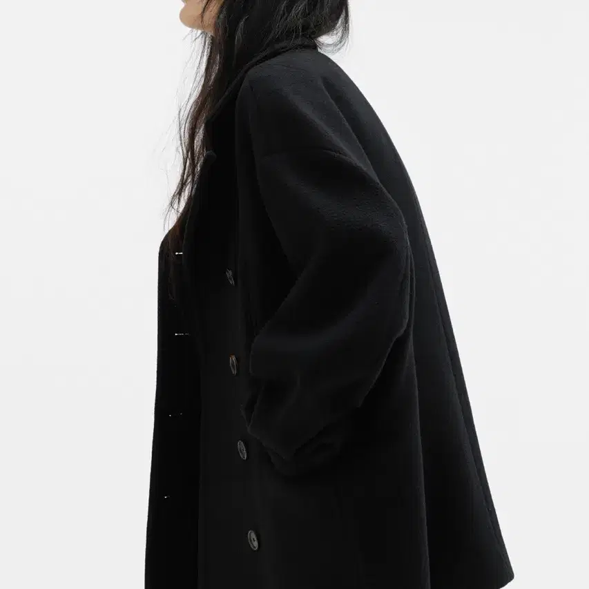 SEO oversized heavy wool pea coat 울 코트