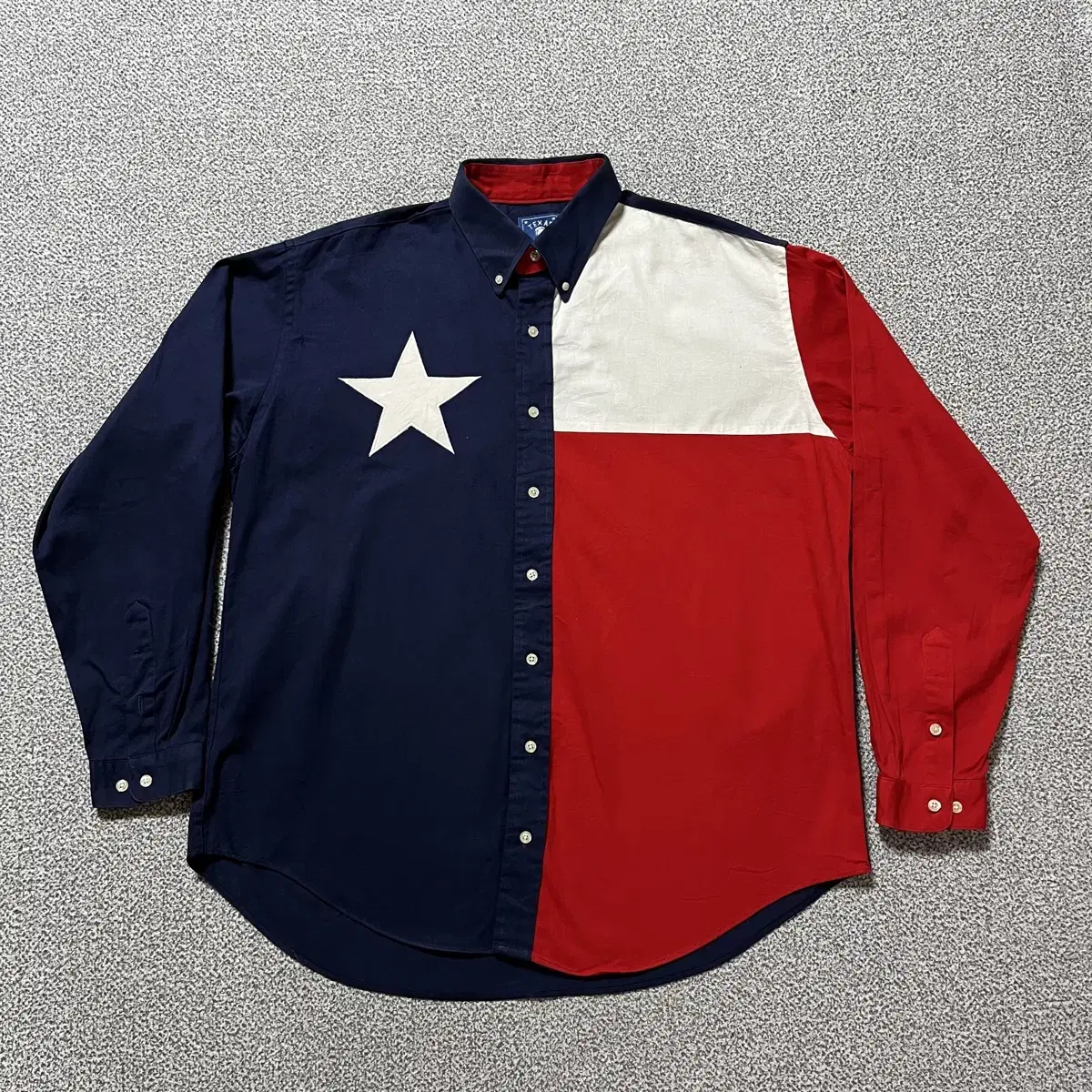 Texas 코튼 성조기 셔츠 L Made in Usa