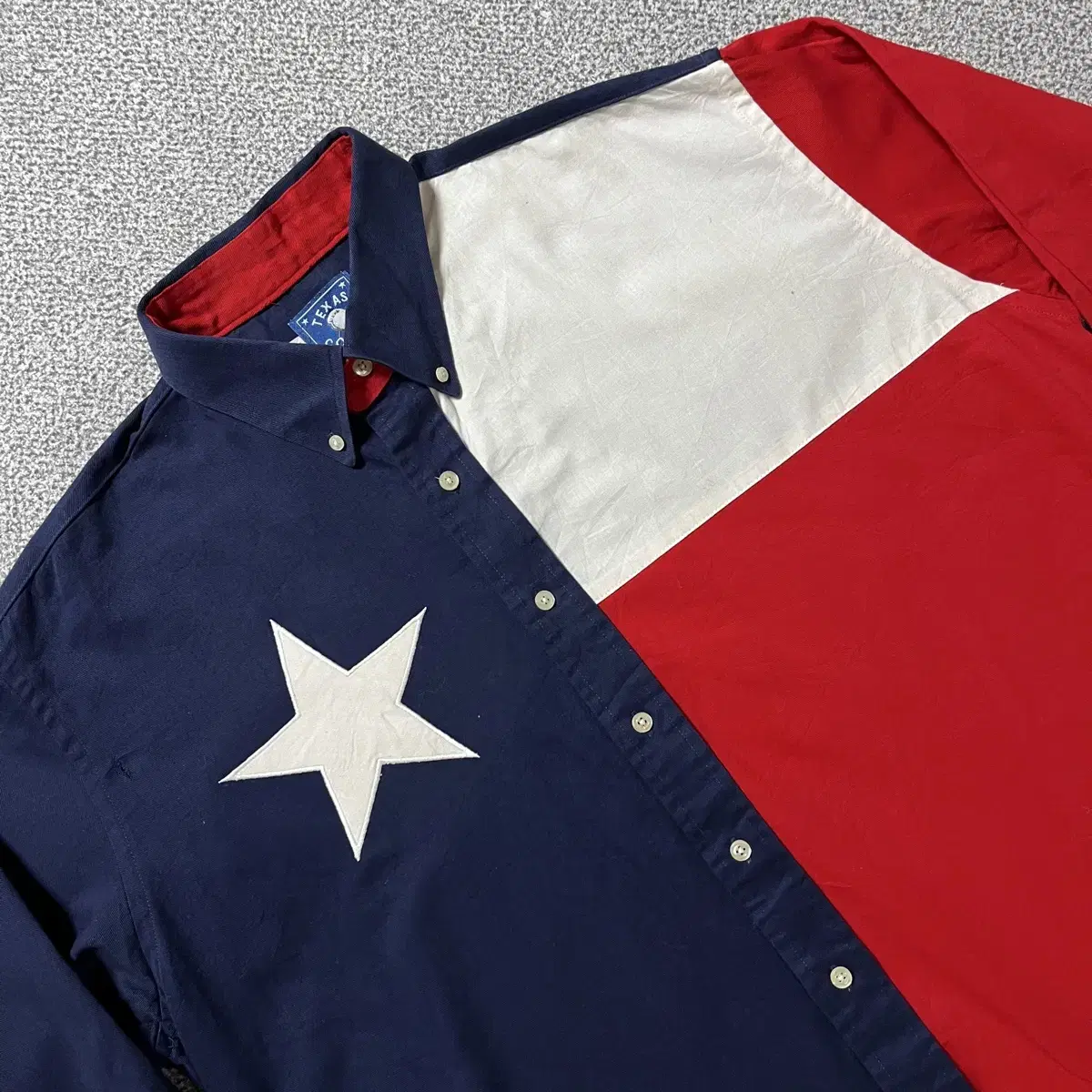 Texas 코튼 성조기 셔츠 L Made in Usa