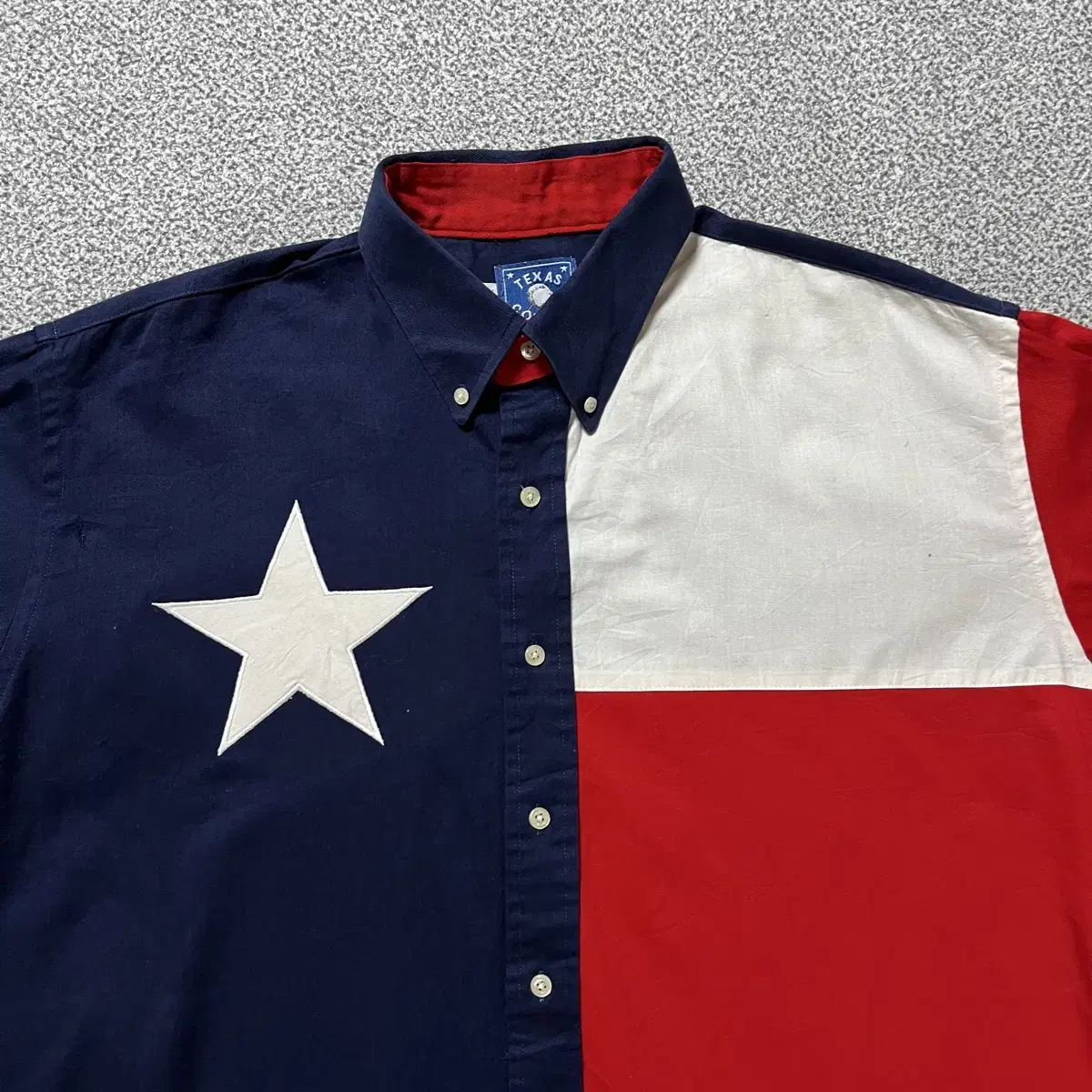 Texas 코튼 성조기 셔츠 L Made in Usa