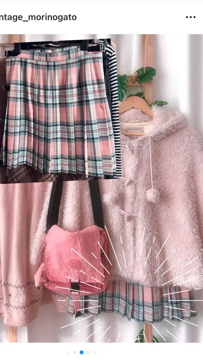 Mori no Gato Vintage Pink Sawako Preppy Pleated Check Skirt MONGOL KAMEMARU NISHIKI