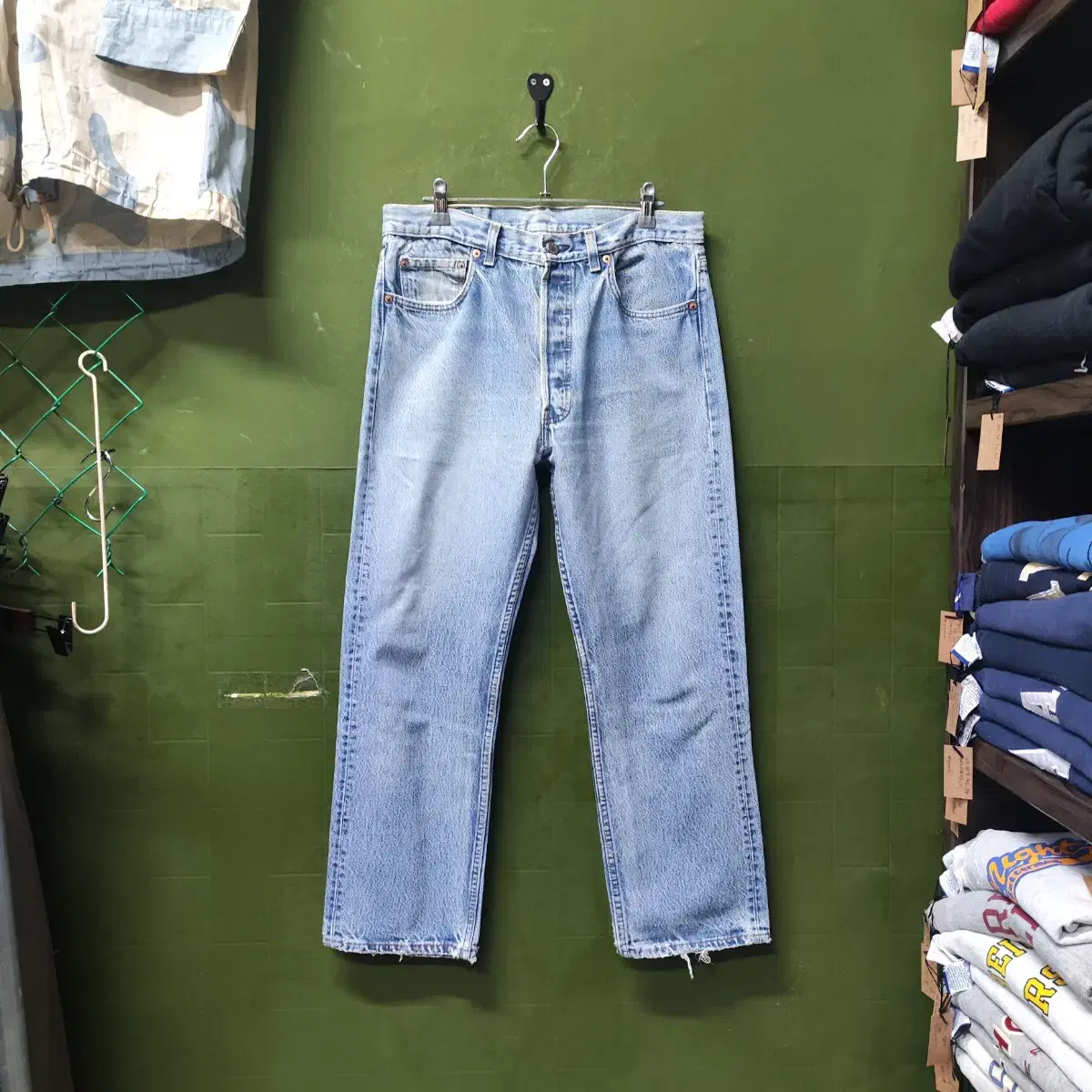 90s LEVIS USA 501 워싱 데님 팬츠