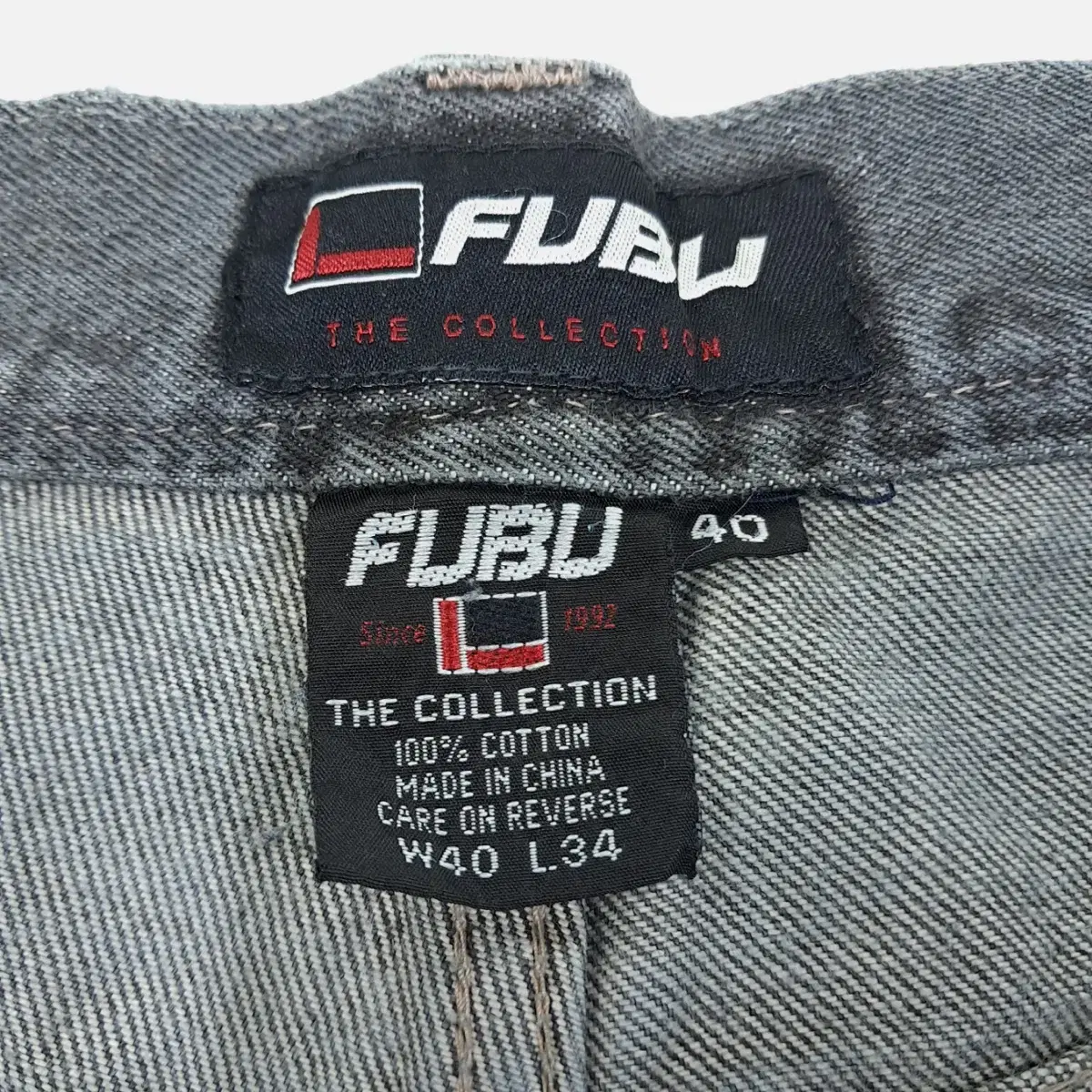 (PA026)40 푸부 FUBU 흑청 데님 팬츠 청바지 긴바지