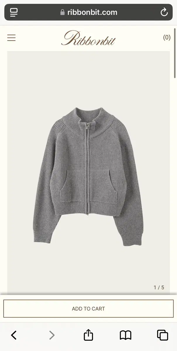 Ribbonbit Loren Zip-up Knit Gray