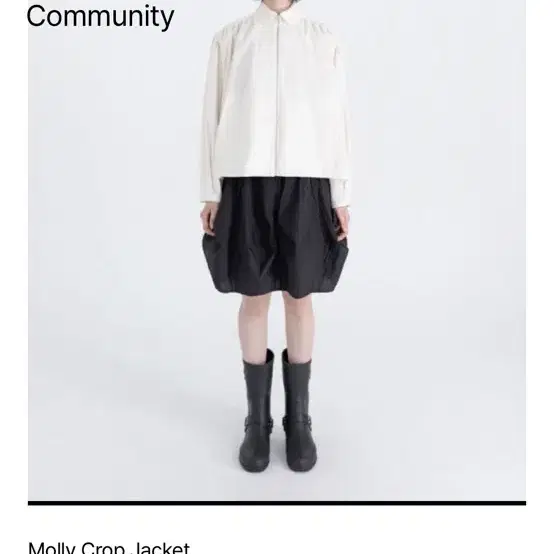 (새상품) 유노이아 Molly crop jacket - cream