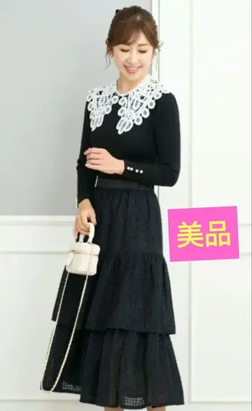 반짝이는 쉬폰 티어드 스커트 Prima Scherrer 블랙 검정