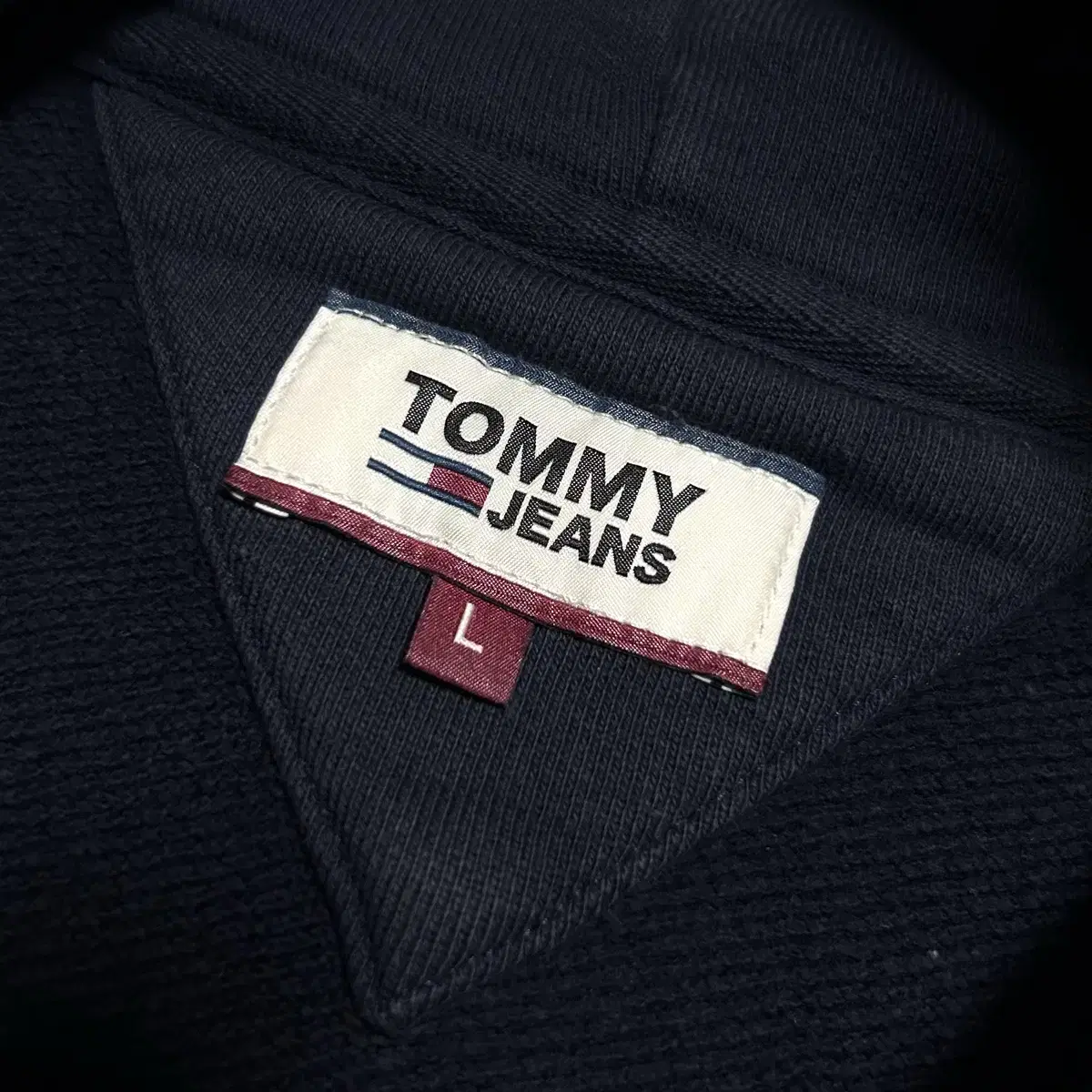 [ L ] Tommy 타미진스 네이비 시그니처 후드티