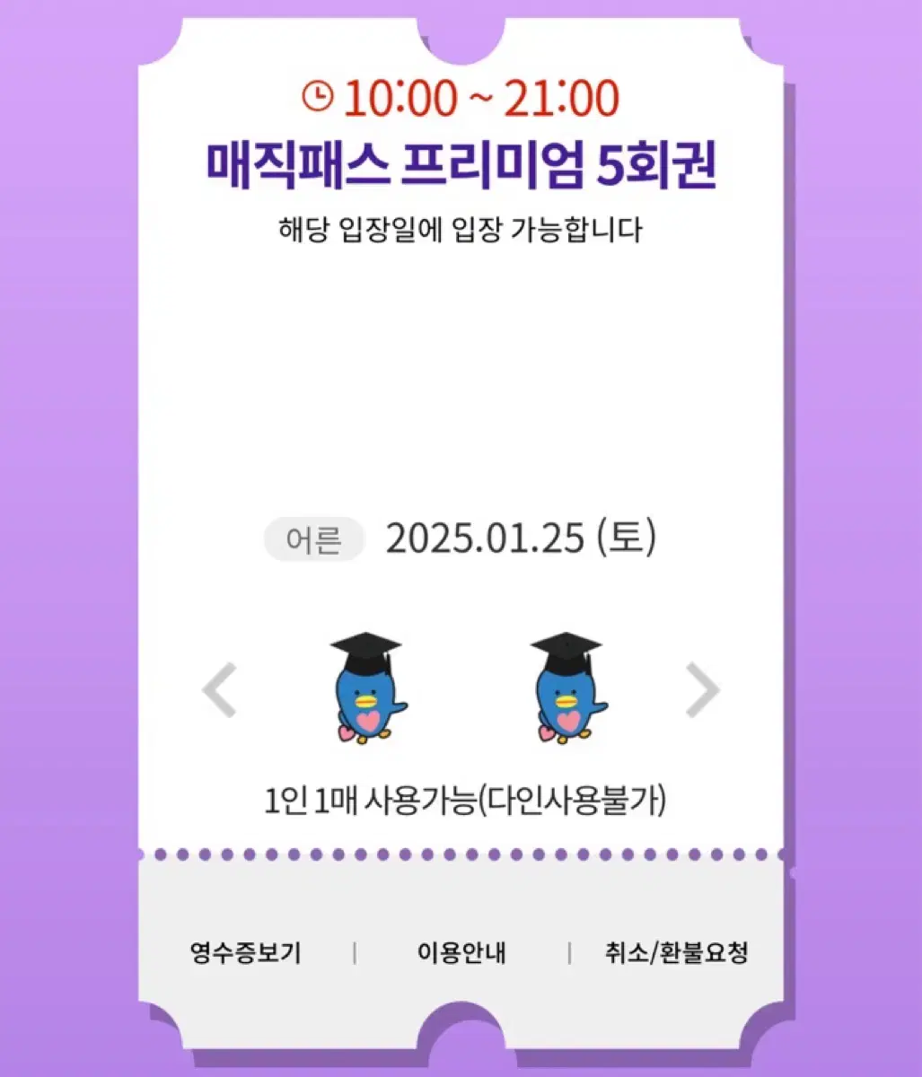 1.25(토)롯데월드 매직패스 5회권 7회권