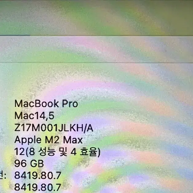 맥북프로 14인치 M2 Max 96GB램 SSD2TB 실버