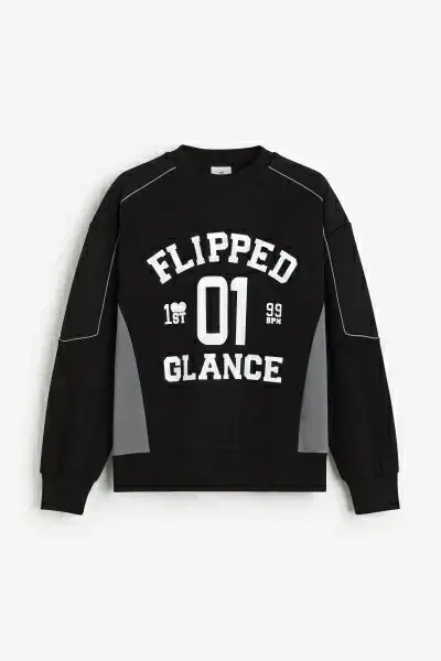 H&M FLIPPED 프린팅 레이싱 디자인 맨투맨