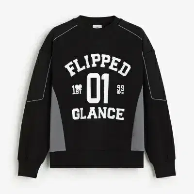 H&M FLIPPED 프린팅 레이싱 디자인 맨투맨