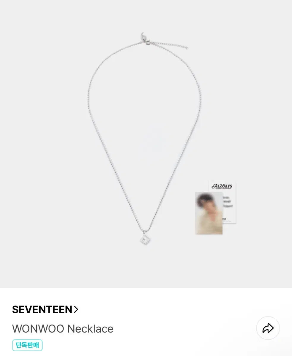 세븐틴 9주년 원우 목걸이+포카 양도