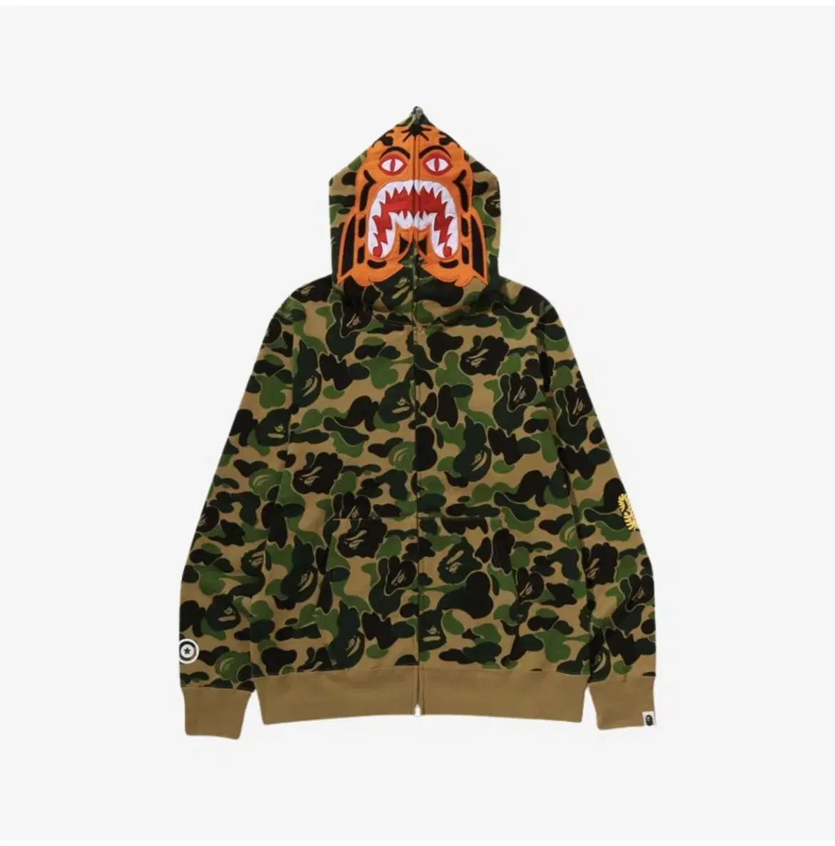 xl 베이프 샤크 후드 타이거 후드집업 ABC 카모 녹계 그린 bape