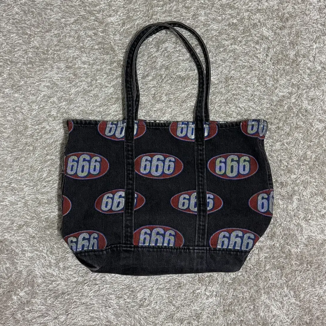 슈프림 666 데님 토트 백