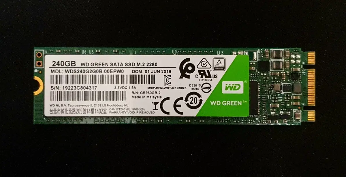 WD 240G M.2 SATA SSD 저장장치