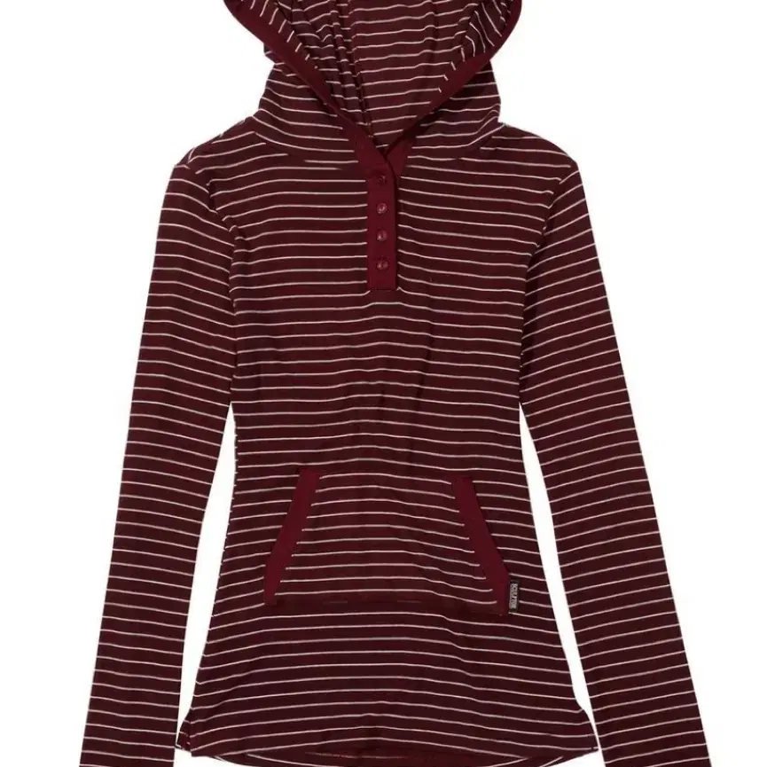 스컬프터 스트라이프 후드티 Stripe Hoodie Tee Burgund