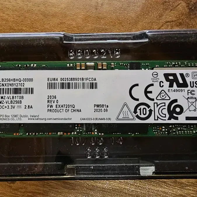 M.2 ssd pm981a 256gb