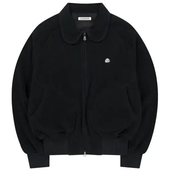 코이세이오 ROUND COLLAR FLEECE JACKET BLACK