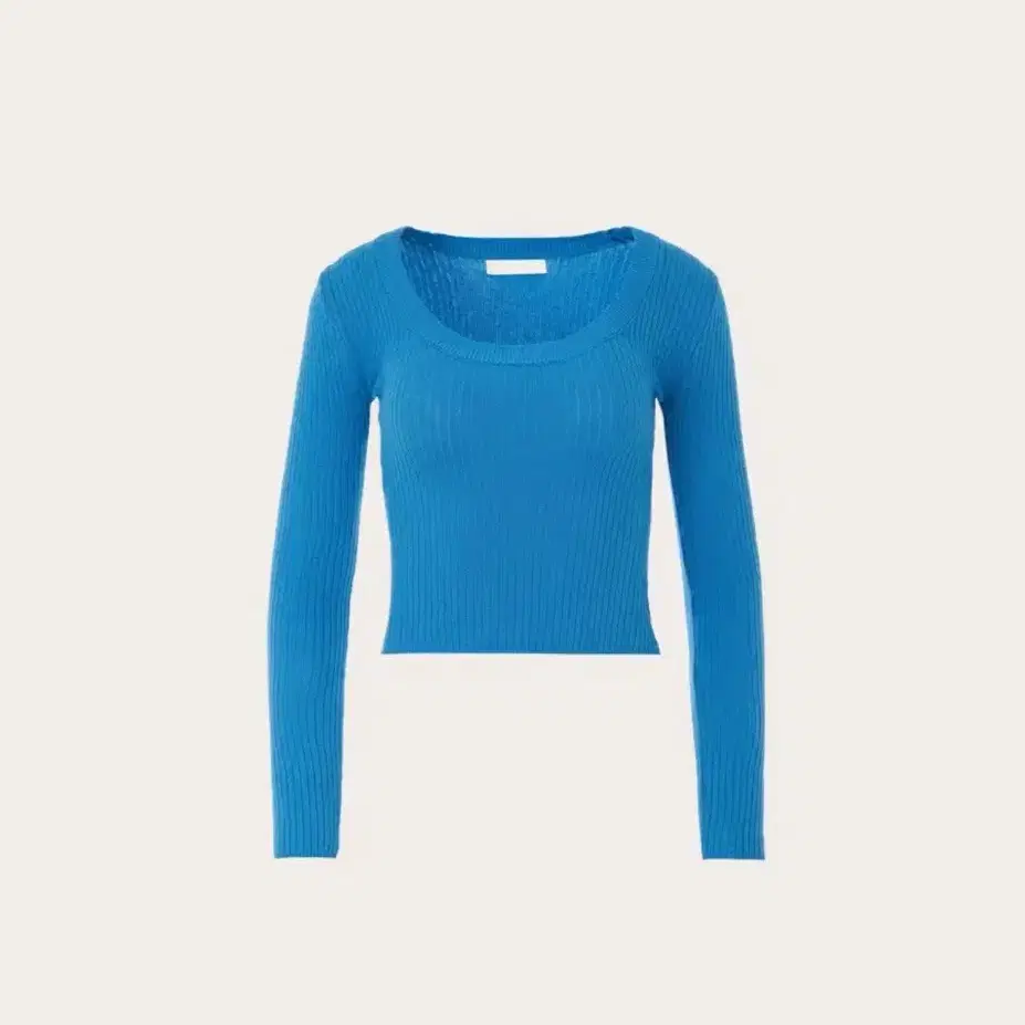 제니오 smoothy u-neck knit top aqua blue