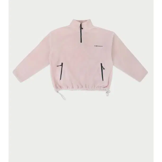 위드아웃썸머 Love fleece half zip up_baby pink