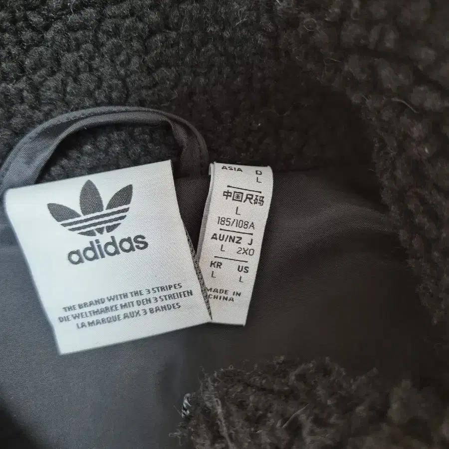 (adidas)아디다스오리지널 블랙그레이 퍼 집업자켓