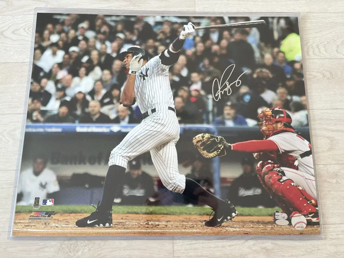 Photo of Alex Rodriguez's home run against the Red Sox, autographed by the player (certified by Steiner Sports)