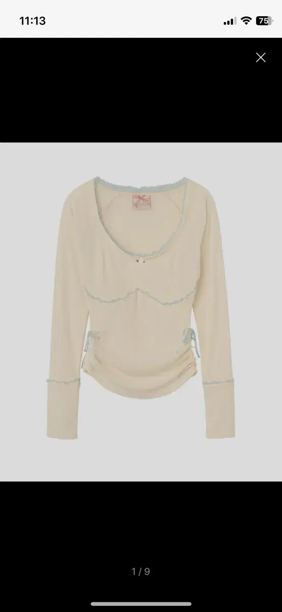 스컬프터   Bow Tie L/S Tee Ivory