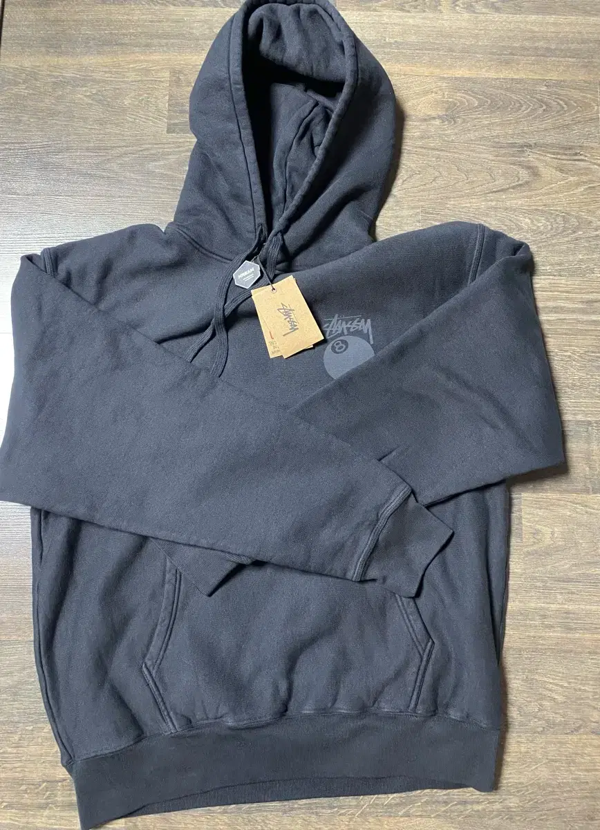 Stussy 8 Ball Pigment Dyed Hoodie Black