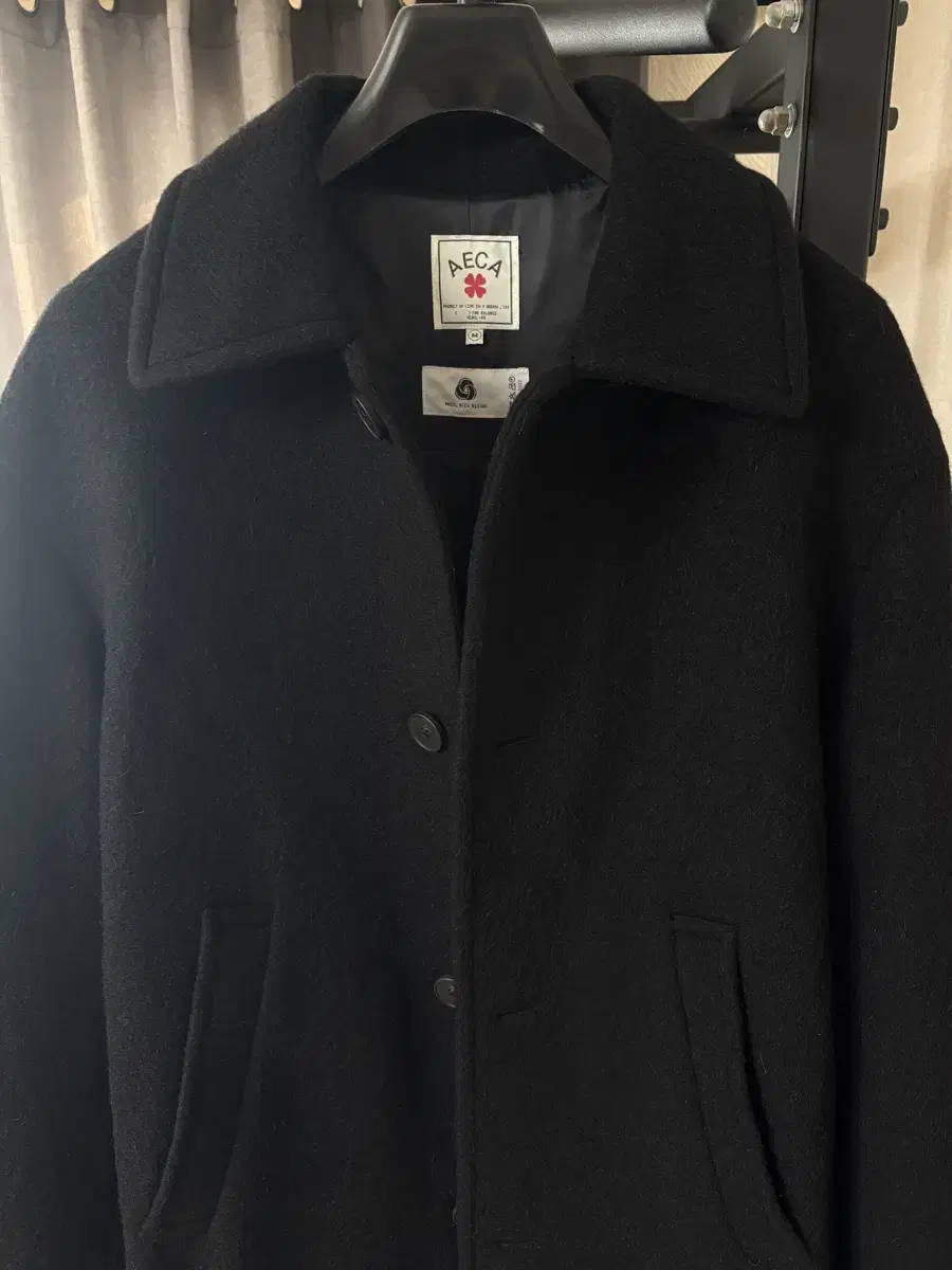 AECA ZIBELINE BALMACAAN COAT-BLACK