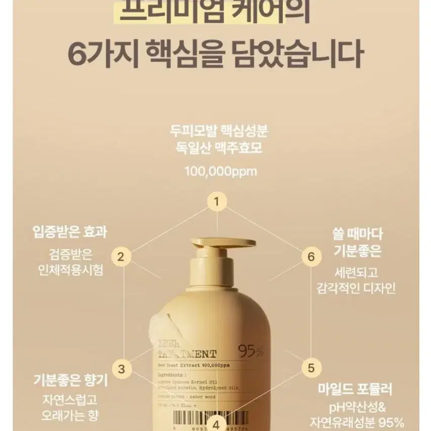 단백질 맥주효모 트리트먼트10만PPM바이아우어500ml