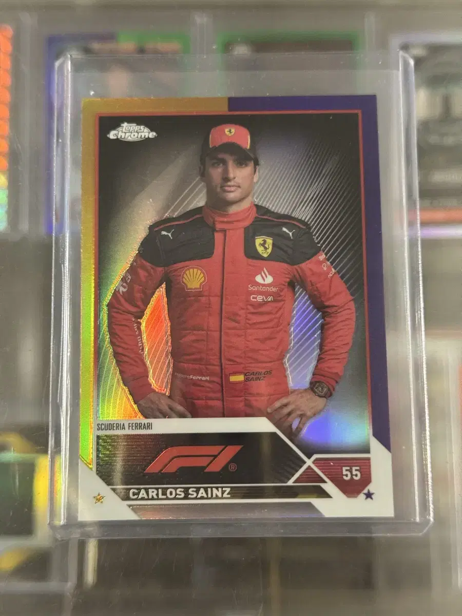 2023 TOPS Chrome F1 Carlos Sainz Gold Purple Kard